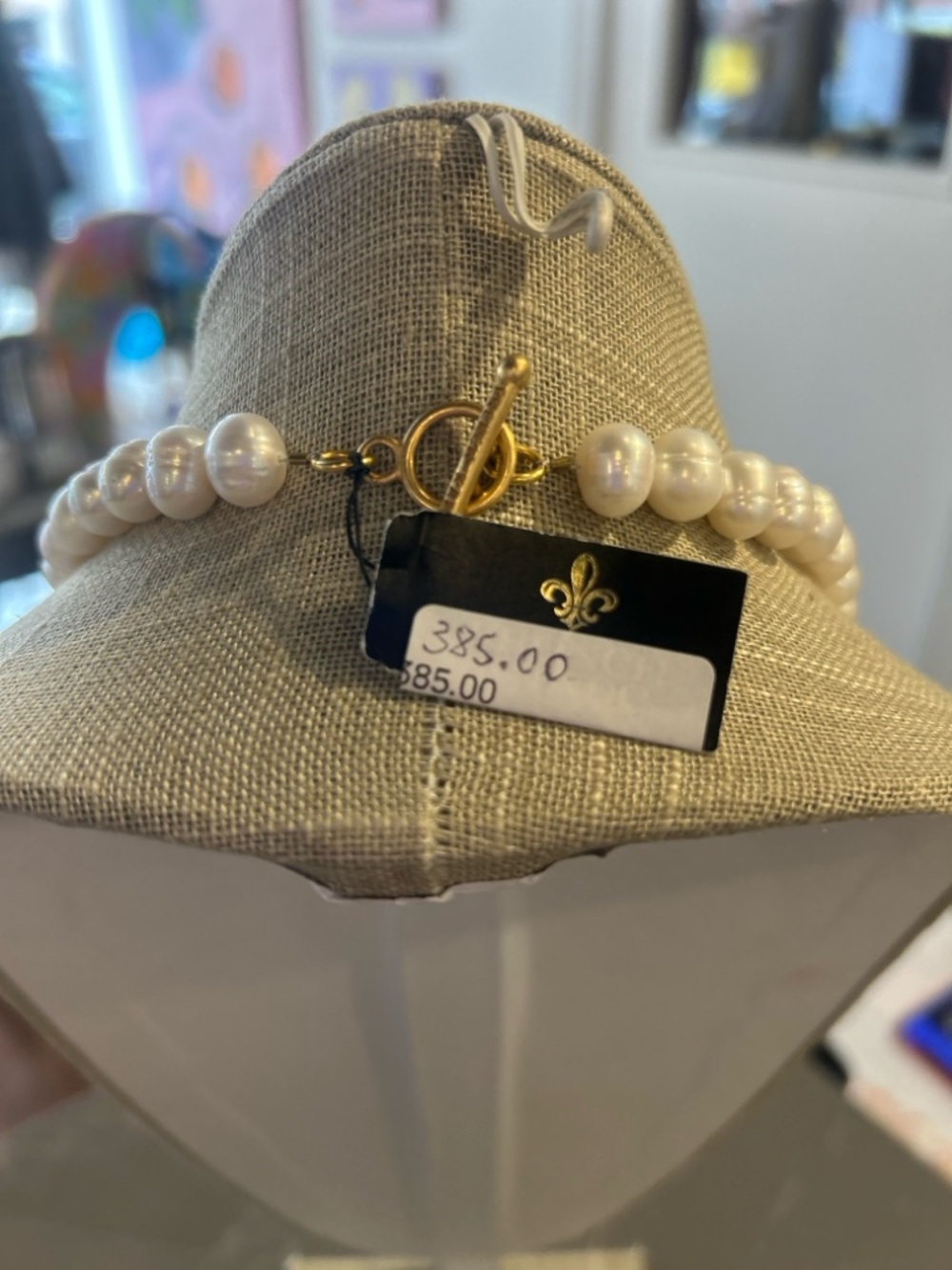 24K gold clad Chain and FreshwaterWhite Pearl Layered Necklace by French Kande - Picture 3 of 8